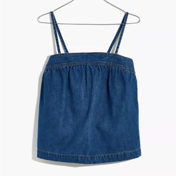 Madewell Tops - Madewell Women’s Denim Convertible Tie-Back Linen Blend Top